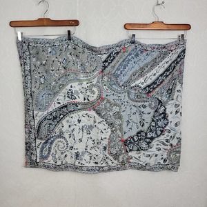 Womens Fashion Scarf One Size Blue Gray Infinity Paisley Floral Mandala Pattern